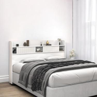 Imagem de Cabeceira Com Prateleiras Dubai Queen Branca