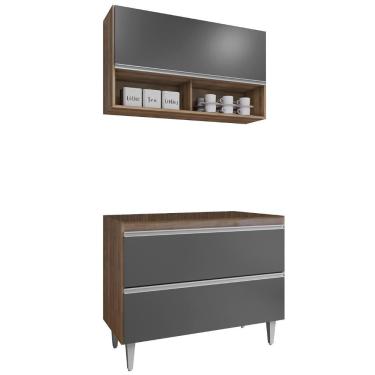 Imagem de Armário De Cozinha Nichos Cp01 Para Pia 100cm Z34 Freijó/grafite - Mpozenato