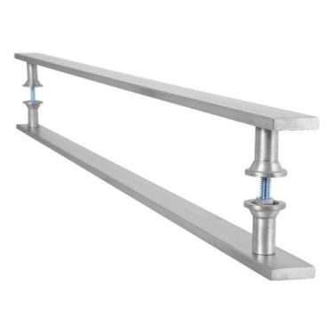 Imagem de Puxador Barra Chata Inox Escovado Para Porta Madeira 60 Cm - Metalcrom