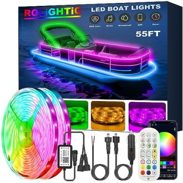 Imagem de ROLiGHTiC Luzes De Led Para Barco 55 Pés, Controle Remoto Rf 12 V, Pontão Ip66 À Prova D'Água, Faixa Luz Interna Rgb Marinha, Convés Barcos Pesca, Iates Pesca