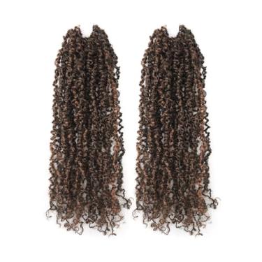 Imagem de ToyoTress Yanky Twist Crochê Cabelo - 12" 2 Pacotes (30 Fios/Peças) Mini Bob Curto Fofo Primavera Passion Twist, Preto Misturado Castanho Tranças Pré-Laçadas Trançadas (12", F1B/30-2P)