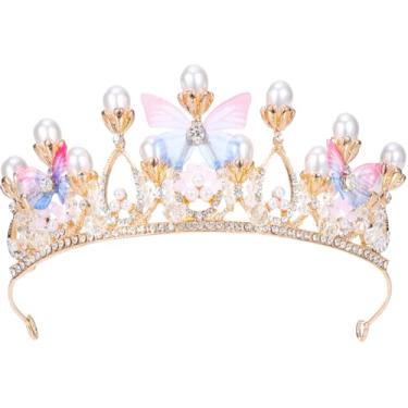 Imagem de Tiara Coroa Borboleta Cristal Coroas e Tiaras De Concurso Para Elástico De Cabelo Tiara De Princesa De Strass Coroas Para Crianças Baile De Formatura Tiara Flor Garota