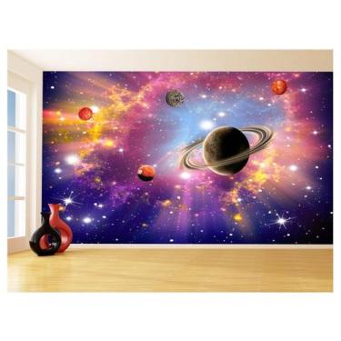 Imagem de Papel De Parede 3D Espaço Estrelas Planetas 3,5M Nsp159 - Você Decora