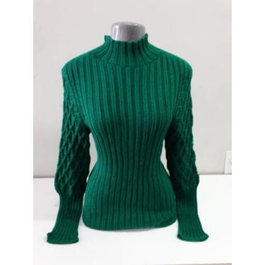Imagem de Blusa feminina tricot inverno-1146 mimo malhas, Verde, P