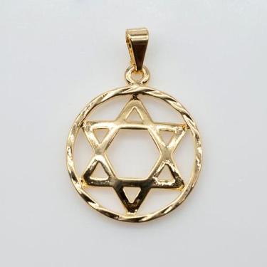 Imagem de Pingente Circular com Estrela de Davi Banhado em Ouro 18K - Cassis Kah