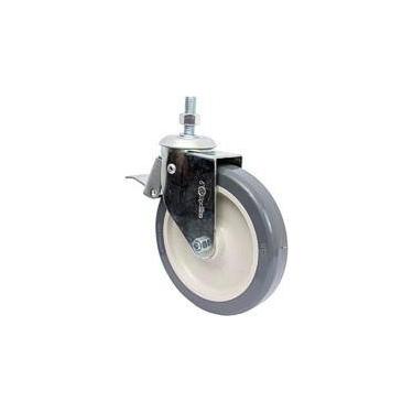 Imagem de (4pçs) Rodizio Girat. Espiga Roscada C/ Freio 6pol. R612 Bp Pvc Anti R