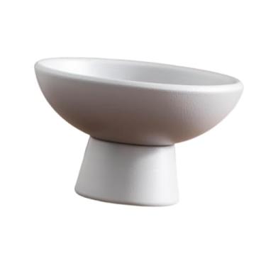 Imagem de IEUDNS Vaso de cerâmica redondo, acessório floral, peça central, vaso de flores decorativo, recipiente para arranjo de flores para quintal, casa de fazenda, Cinza