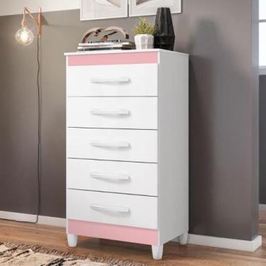 Imagem de Comoda Milady 5 Gavetas Rosa - CASA H
