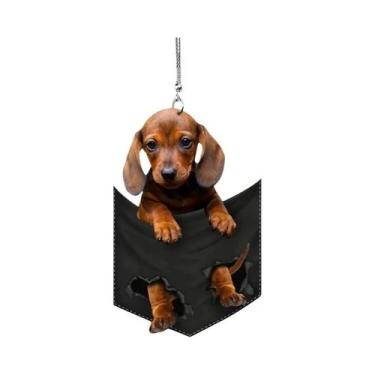Imagem de Bonito Mini Cachorrinho Carro Pingente Anime Decoração Interior Prátic