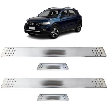 Imagem de Soleira Cromado Escovado Esportiva T Cross 2020, 2021, 2022 e 2023, 4 