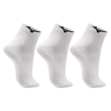 Imagem de Meia Cano Curto Mizuno Basic Tam. 39-44 Pacote Com 3 Pares, Branco, 39