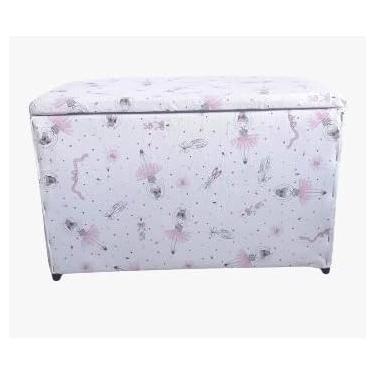 Imagem de Baú Puff Infantil Dobrável – Cesto Organizador de Brinquedos para Quarto ou Sala(BAILARINA)