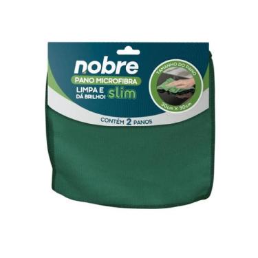 Imagem de Pano de microfibra 30x30cm (pct c/ 2 und) verde Slim - Nobre