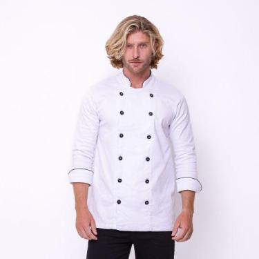 Imagem de Dolma Masculina Manga 3/4 Tecido Brim Branco - Blink Jeans, G