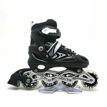 Imagem de Patins Inline Roller Ajustável Infantil/juvenil (Preto, 33 a 36)