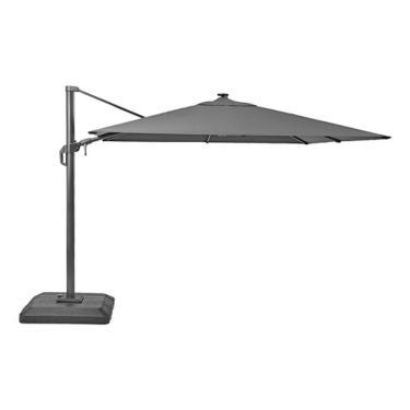 Imagem de Ombrelone Guarda Sol Lateral Retangular 288cm Cinza Base Led