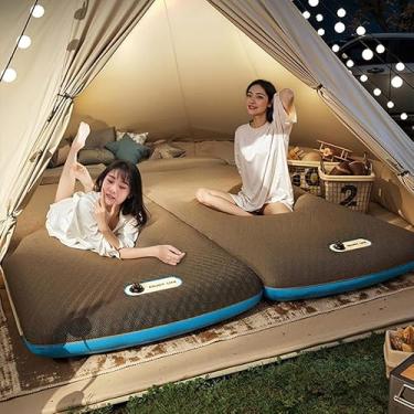 Imagem de NUWANI Colchão de ar de luxo com capa de nylon lavável e travesseiro tamanho solteiro - cama inflável expansível com zíper e resistente a rasgos para acampamento, casa, escritório, viagens, escritório