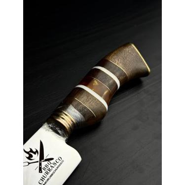 Imagem de Faca para Churrasco Premium, Ponta Fina, Lâmina em Aço Inox 2mm, Cabo em Madeira e Resina (9, 10")