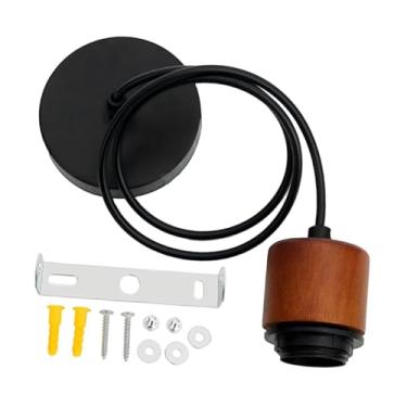 Imagem de KiBcsLic Cordão de luz pendente E27 para luminária pendente, cordão de luz suspenso para casa, Cor Nogueira Preta