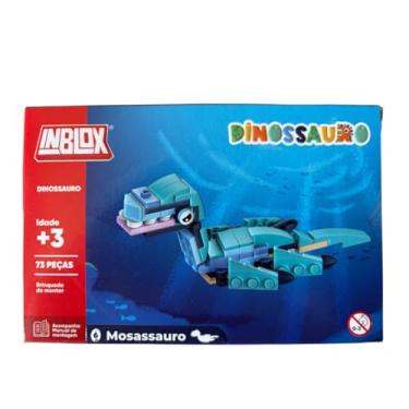 Imagem de Bloco de Montar Dinossauro Modelo Mosassauro 73 Peças Item Colecionável Número 6 De 6 Disponíveis