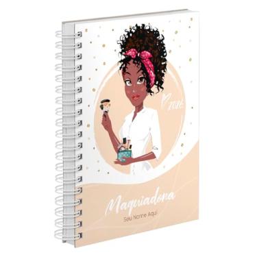 Imagem de Agenda Comercial 2026 Personalizada Capa Dura Maquiadora Cachos Cores (Nude)