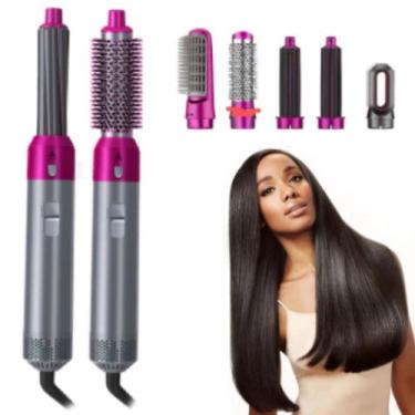 Imagem de Escova Modeladora Multifuncional 5 Em 1 Que Seca Alisa E Dá Volume Com