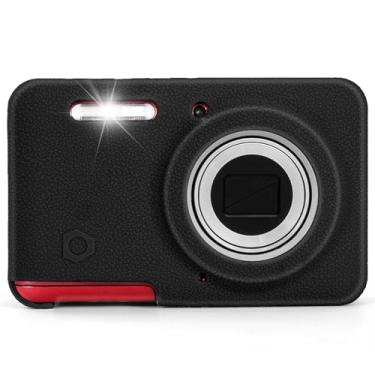 Imagem de Capa de silicone macio compatível com câmera digital Kodak PIXPRO FZ55, capa de silicone de couro de grão superior (preto)