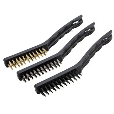 Imagem de MTX Kit Escova de Aço 3 Peças com Cabo Plástico – Remoção de Ferrugem, Tinta e Sujeira Difícil