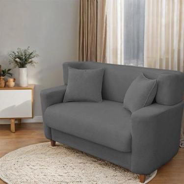 Imagem de Sofá Luxo Para Recepção Empresa Tecido Boucle - SV DECOR, Boucle Cinza