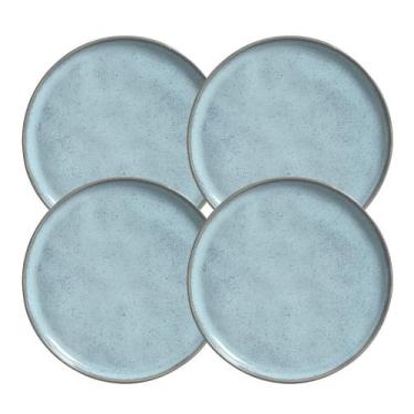Imagem de Jogo De Pratos Fundo Bio Breeze 22,5cm 830ml Kit 4 Peças Azul Sopa Cer