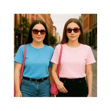 Imagem de KIT 2 T-Shirts com Azul Bebê e Varias Cores 100% Algodão Leve e Modern