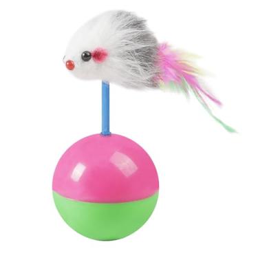 Imagem de Toys de gatos interativos - Toy Teaser de Cat com Feather Bobblehead Interactive Ball Toy para Kitten Play Exercício Entertainment