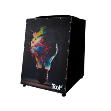 Imagem de Cajon Eletroacústico Lâmpada Com Bongô Embutido Nobre Tok