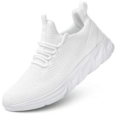 Imagem de Sapato Oxford masculino casual, moderno, sem cadarço, para negócios, malha confortável, leve, sola macia, Branco, 41