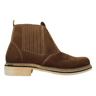 Imagem de Botina Masculina Rústica Com Elásticos Laterais F1000 Nobuck Com Solado Látex 1000