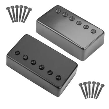 Imagem de DIAO79NI 2 capas Humbucker de guitarra e 12 parafusos, conjunto de capas de captador de 50/52 mm para som aprimorado, compatível com Les Paul e outros modelos (preto)