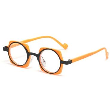 Imagem de Óculos de sol da moda femininos retrô, cor de doce, transparente, lente anti-luz azul, masculino, armação, preto, laranja, transparente, A