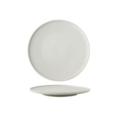 Imagem de Prato nórdico doméstico simples redondo sob o vidrado requintado de cerâmica ocidental - prato raso plano de 28 cm.