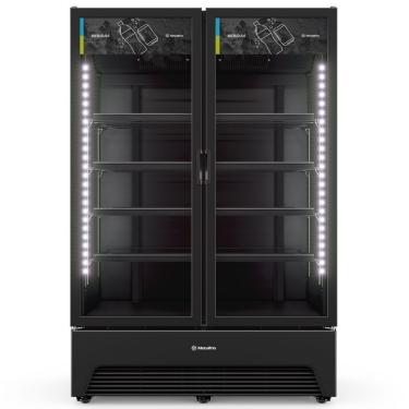 Imagem de Expositor De Bebidas Porta Dupla Vbm3ah Metalfrio Expositor 1257 Litros All Black 220v