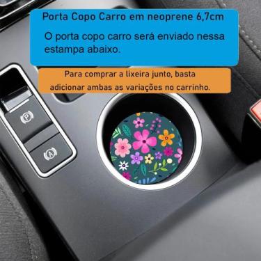 Imagem de Kit Completo Lixeira de Carro Flores Colorido e verde - PoloCat Acessó