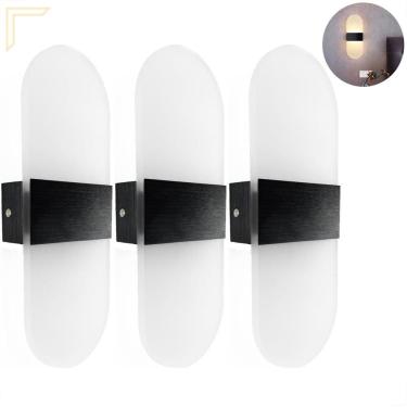 Imagem de Kit 3 Arandela Cabeceira Acrilico Jateado Led Integrado