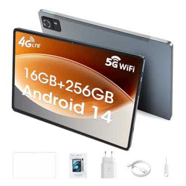 Imagem de CWOWDEFU Tablet com compartimento para cartão SIM, tablet de 10 polegadas, tablets Android 14,4G LTE e telefone (fazer chamadas), 16 GB de RAM, 256 GB de ROM (TF até 1 TB), desbloqueado por GSM