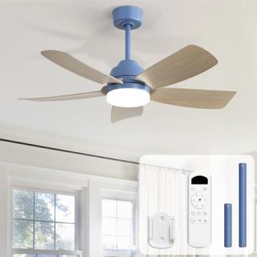 Imagem de Sofucor Ventiladores de teto de quarto de 106 cm com luzes e controle remoto, ventilador de teto moderno de montagem embutida de perfil baixo - fácil de instalar, motor CC silencioso e reversível, luz