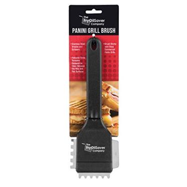 Imagem de Limpador de escova Panini, escova de grelha para churrasqueiras comerciais ou domésticas, prensa Panini, cerdas de aço inoxidável com 3 cabeças raspadoras diferentes para sujeira resistente para