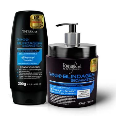 Imagem de Kit Blindagem Condicionador + Máscara Forever Liss 500g