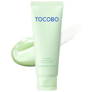 Imagem de TOCOBO Creme em gel calmante Cica – Hidratante calmante vegano coreano com Cica, ácido hialurônico e árvore do chá – Gel de pudim leve e não pegajoso para pele sensível, barreira de hidratação 24