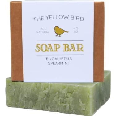 Imagem de Sabonete em barra de eucalipto e hortelã Yellow Bird – Sabonete artesanal natural e orgânico para rosto e corpo, barra de manteiga de karité hidratante para pele seca e sensível, aromaterapia