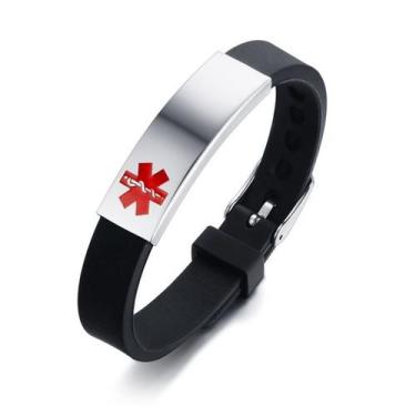 Imagem de Pulseira Silicone Ajustável Alerta Médico Adulto E Infantil - Euro Imp