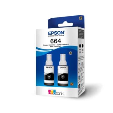 Imagem de Kit 2 Tinta Impressora Epson 664 L110 Ao L1300 - Preto