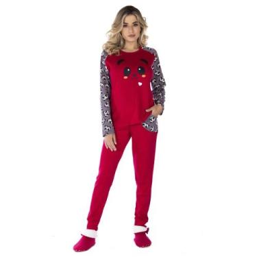 Imagem de Pijama De Inverno Victory Feminino De Manga Longa e Calça Com Bolsos A